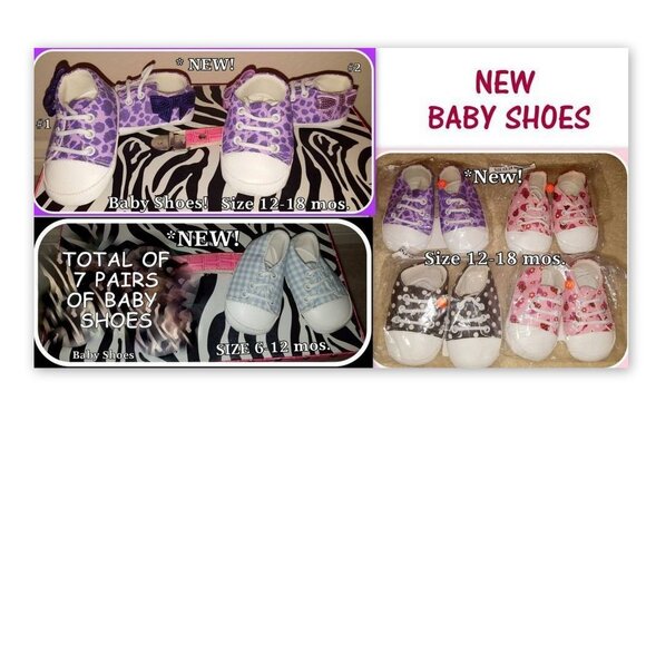 NEW! SOFT SOLE BABY SHOES - Picture 1 of 3